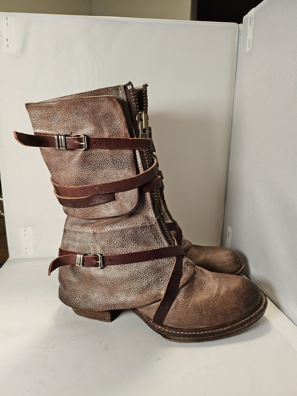 Freebird by Steven Madi Boots Women’s Double Zipper Leather 7